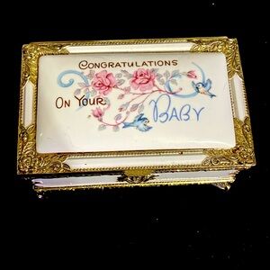 Porcelain Musical Box Heirloom for Newborn Boy
